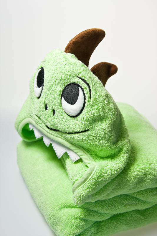 Grow With Love - Serviette à capuche en coton motif dinosaure 
